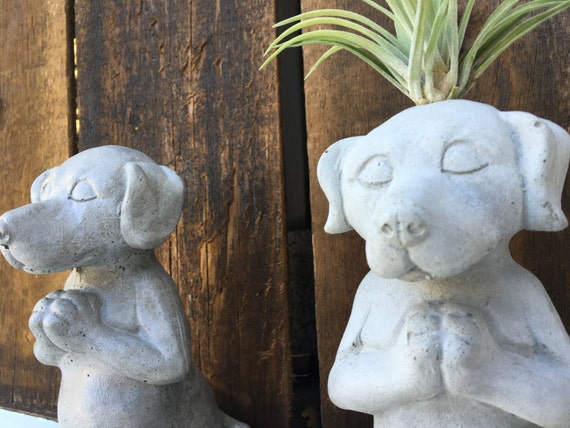 Tating Dog Statue Concrete Planter Zen Animal Garden Tating Dog Statue Concrete Planter, Zen Animal Garden Sculptures