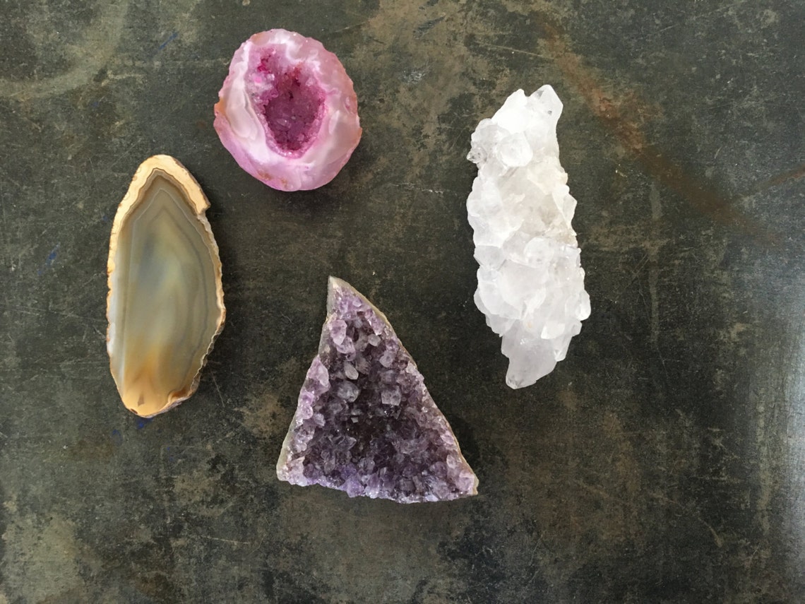 Crystal and Gemstone Geode Quartz Amethyst Etsy