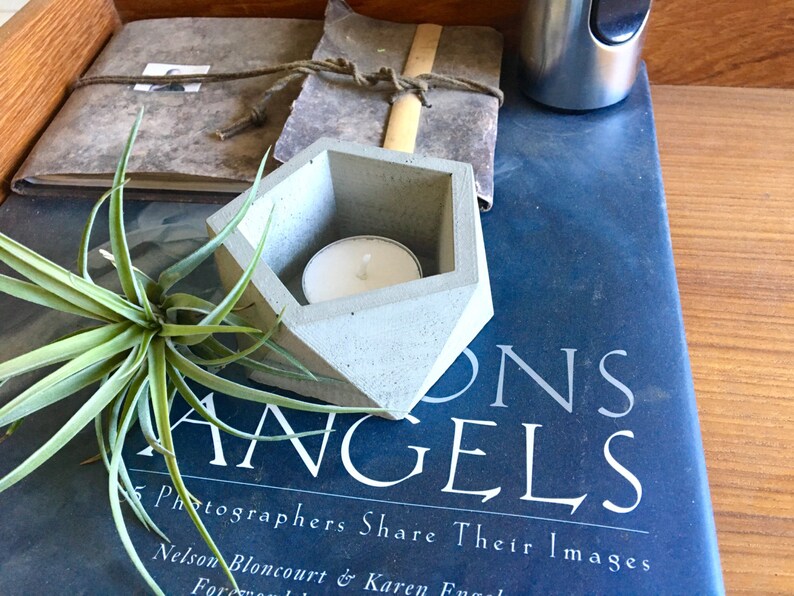 Sacred Geometry Icosahedron II Planter Handmade Wedding Decor Medium Concrete Geometric Planter