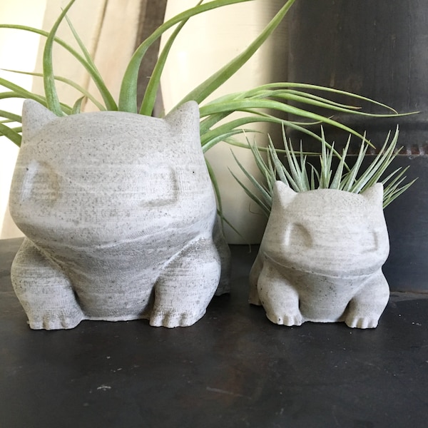 Grote betonnen Bulbasaur Planter - Air Plant Holder - Succulent Planter - Handgemaakt Decor - Pokemon Fan Art