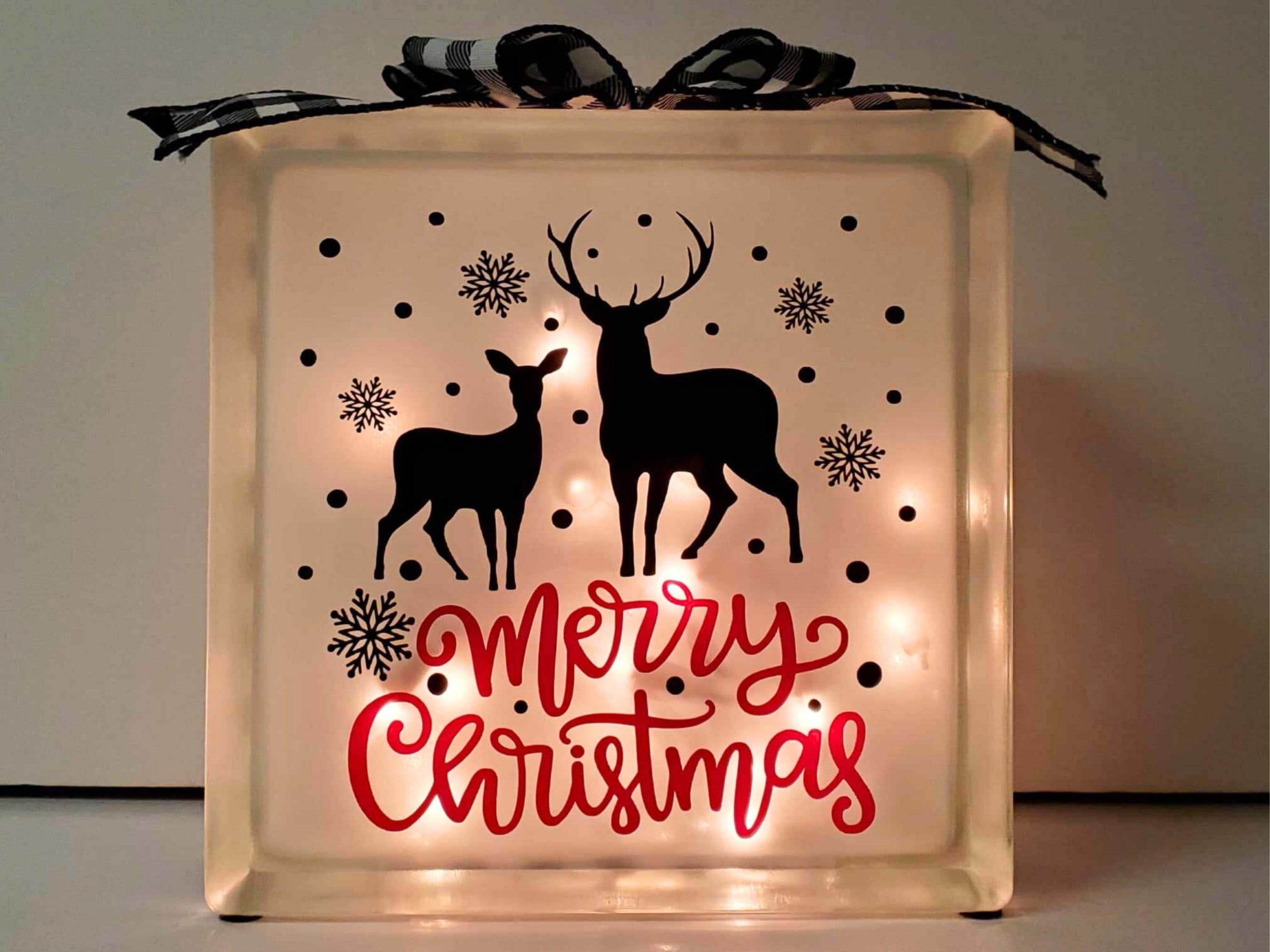 Christmas Lighted Glass Block: Buffalo Plaid Holiday Decor - Etsy, image size:2700x2025