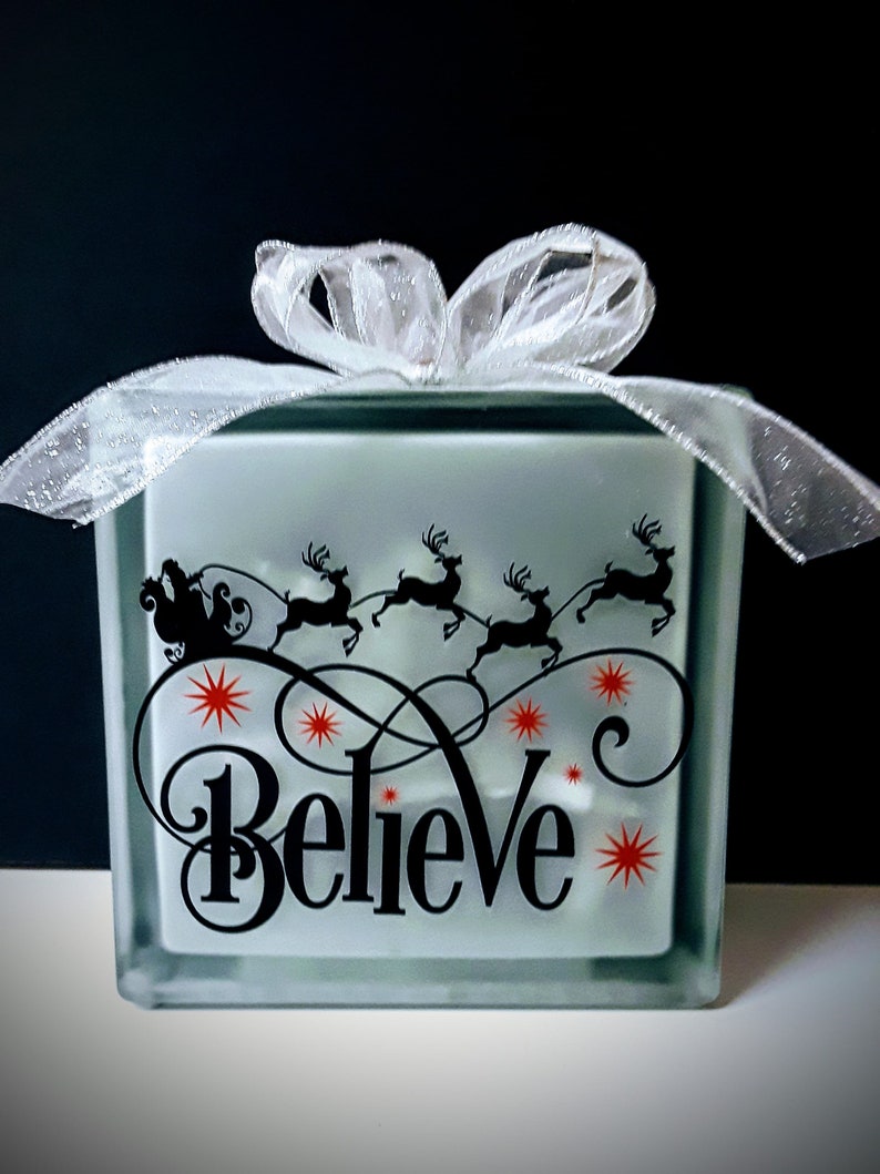 Lighted Glass Block Glass Block Christmas Lighted Glass Etsy