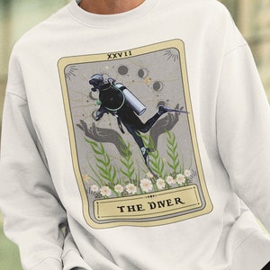 Scuba Diver Sweatshirt, The Diver Tarot Card Sweatshirt, Scuba Diving Lover Gifts