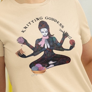 Knitting T-shirt, Knitting Goddess Shirt, Gift for Knitter Gifts Knitting Lover Yarn Lover Gifts Knitter Shirt