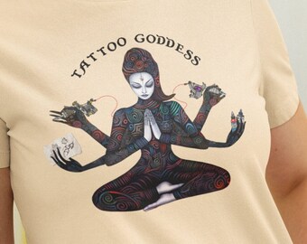 Camisa de artista del tatuaje, camisa de la diosa del tatuaje, regalo del tatuador para la mujer tatuadora, estudio del tatuaje del regalo del artista del tatuaje