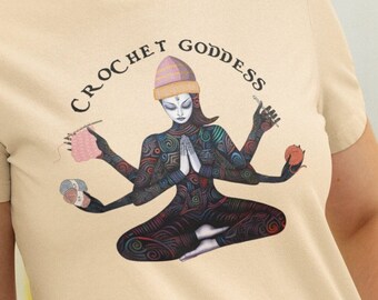 Camicia all'uncinetto, maglietta della dea all'uncinetto Regali per l'uncinetto per gli amanti dell'uncinetto Regali per la maglietta dell'uncinetto