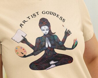 Pintura artista camisa artista diosa camiseta, camisa de arte profesor de arte regalos para el amante del arte regalo pintura artista camiseta pintor regalo