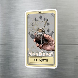 Pegatina de Yerba Mate, pegatina de tarjeta de Tarot El Mate, pegatina de vinilo de 3 "x 4", resistente al agua y a los rayos UV, regalo para amantes del Mate