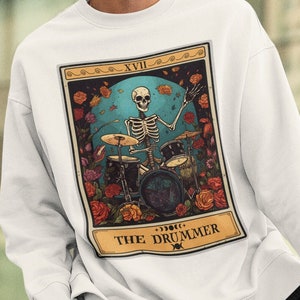 Schlagzeuger Sweatshirt, Schlagzeuger Tarot Card Sweatshirt Schlagzeuger Geschenk für Schlagzeuger