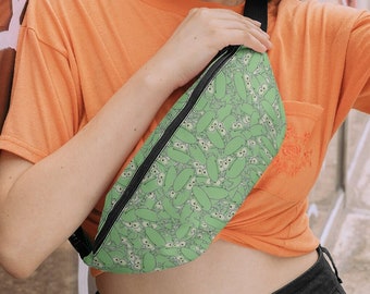 Frog Fanny Pack 14" x 6" Frog Belt Bag Crossbody Bag for Frog Lover Gifts Froggy Sling Bag Cottagecore
