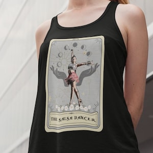 Camiseta sin mangas de la carta del tarot del bailarín de salsa, Camiseta de baile de salsa, Camiseta de baile de salsa