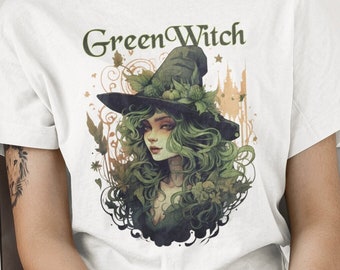 Green Witch Shirt, Witchy Plant Lover Gifts Tshirt Herbology Tee Plant Lover Shirt