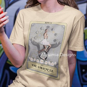 Camisa monociclo, la camisa de cartas del tarot monociclo, camiseta monociclista camisa de circo