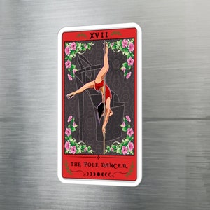 Pegatina de tarot de bailarina de pole dance, vinilo impermeable y resistente a los rayos UV, 7,6 x 10 cm