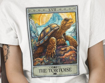 亀のシャツ、亀のタロットカードシャツ、亀の飼い主への贈り物おもしろ亀Tシャツ