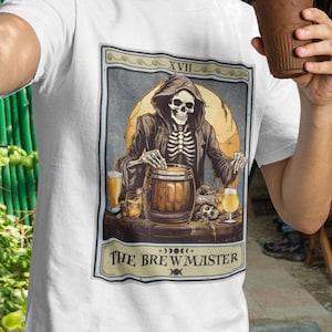 Koszulka z kartą tarota Brewmaster Koszulka z kartą tarota Homebrewer Prezenty dla miłośników piwa Craft Beer Brewer
