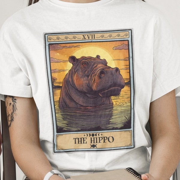 Hippopotamus Shirt, The Hippo Tarot Card Shirt, Hippo Lover Gifts Hippopotamus Lover Shirt Hippo Tee