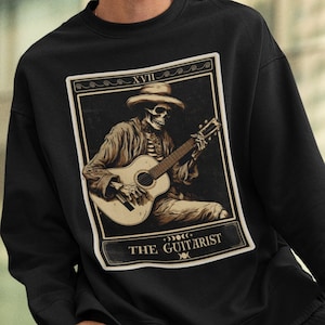 Sudadera de guitarrista, La sudadera de carta del tarot del guitarrista Sudadera de guitarrista Regalo para regalos de guitarrista