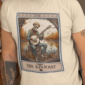 Banjo Player Shirt, The Banjoist Tarot Card Shirt Banjo Shirt Banjo Gifts for Banjoist