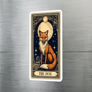 Stickers renard, Sticker pour carte de tarot renard 3 x 4 po. Autocollant en vinyle imperméable et résistant aux UV, cadeaux pour amoureux des renards
