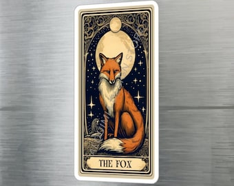 Fox Tarot Card Sticker: Waterproof Vinyl Decal, Fox Lover Gift