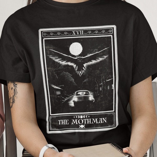 Mothman Shirt, Mothman Tarot Card Shirt, Cryptid Tshirt Cryptozoology Mothman Gifts