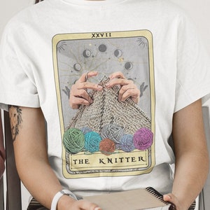 Chemise de carte de tarot de tricoteur, chemise de tricoteur de cadeau d'amant de tricotage