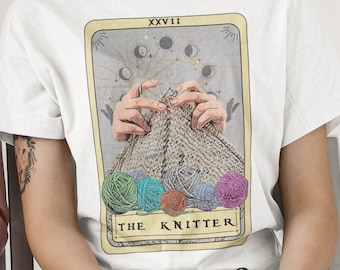 Knitter Tarot Card Shirt, Knitting Lover Gift Knitter Shirt