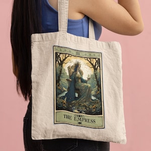 La bolsa de mano de la emperatriz, bolsa de mano de la tarjeta del tarot, regalo para los amantes del tarot regalos bolsa de mano de lona 15" x 16"