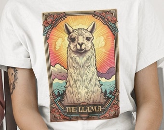 Llama Shirt, LLama Tarot Card Shirt LLama Lover Gift Funny Alpaca Shirt