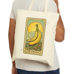 Sac fourre-tout banane, sac fourre-tout pour cartes de tarot à la banane, cadeaux pour amateurs de fruits 15 x 16 po.