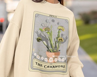 Fleischfressende Pflanze Tarot Karte Sweatshirt - Venusfliegenfalle Geschenk