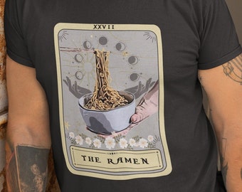 Camisa Ramen, Camisa Ramen Tarot Card, Camiseta divertida Ramen Ramen Lover Regalo Linda Camisa de Fideos Camiseta de Comida Japonesa Camisa Amante de la Comida Asiática