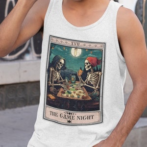 The Game Night Tarot Card Tank Top, Game Night Shirt Divertido juego de mesa Camiseta Juego de mesa Regalos para amantes