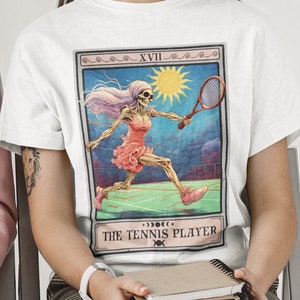Camisa de tênis, camisa de tarô de jogador de tênis, presentes de tênis para jogador de tênis