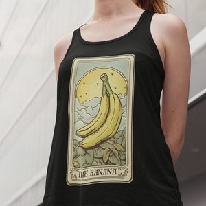 Débardeur carte de tarot à la banane, débardeur banane, chemise fruits chemises pour amoureux de la banane