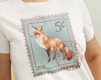 Fox Shirt, Fox Post Stamp Shirt, Fox Lover Gifts Cute Fox T-shirt Gift for Fox Lover Gifts