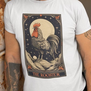 Rooster Shirt, The Rooster Tarot Card Shirt Chicken Lover Gifts Farm Life Tshirt Rooster Chinese Zodiac