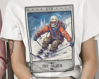 Ski Tshirt Skier Tarot Card Shirt, Skiing Shirt Ski Gift For Skier Gifts