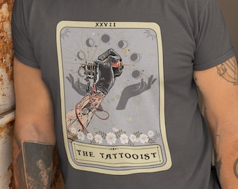Tatuaje artista Tarot Card Camisa, tatuador camisa tatuador camiseta tatuador regalos tatuaje camisa