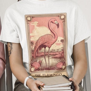 Camisa de flamenco, camisa de cartas de tarot de flamenco, regalos para amantes de los flamencos