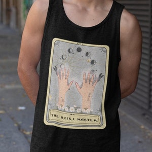 La camiseta sin mangas de la tarjeta del tarot del maestro de Reiki, regalo del maestro de Reiki de la camisa de Reiki