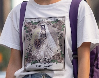 Bruid Tarot Card Shirt, Bruid Shirt Vrijgezellenfeest Bruidscadeau Bruidsdouche Mevrouw Bruid Witchy Bride Skeleton Bride Tarot Bachelorette