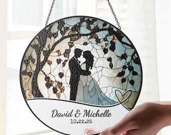 Atrapasueños de vitral para boda: Adorno para novios