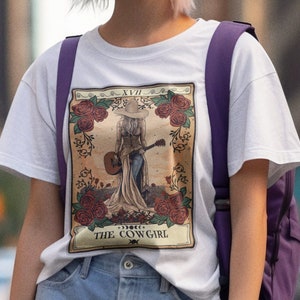 Cowgirl Tarot Karte Shirt, Western Shirt Cowgirl t-shirt Country Musik Wild West Shirt Rodeo Shirt Country Musik Geschenk Country Konzert tee