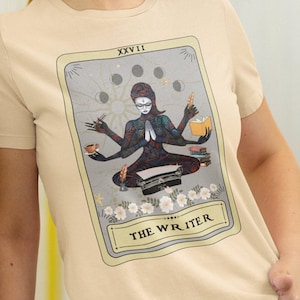 Camicia da scrittore, Camicia dei tarocchi della dea scrittrice, Camicia da autore Regalo per regali d'autore Regali per scrittori Regali per amanti della scrittura