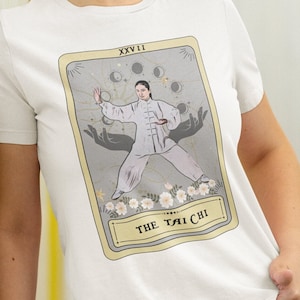 Camisa de tai chi, camisa de cartas de tarô de tai chi, ideias de presentes para amantes de tai chi, camiseta de tai chi, presente mestre de tai chi