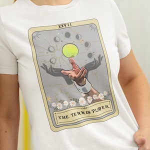 Tennisspieler Shirt, das Tennisspieler Tarot-Karten-Shirt, Tennis-Liebhaber-Geschenke für Tennisspieler-Frau