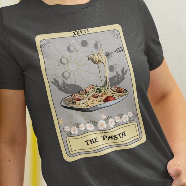 Pasta-Shirt, Pasta-Tarot-Karten-Shirt, Spaghetti-Liebhaber-Geschenke Pasta-Geschenke Feinschmecker-Shirt italienisches Essen-Liebhaber-T-Shirt