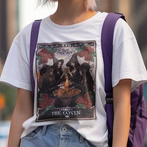 The Coven Tarot Card Shirt, Witchy Bride Shirt Tarot Bachelorette Party Witchy Bachelorette Spooky Gothic Witch Bridesmaid Coven Shirt